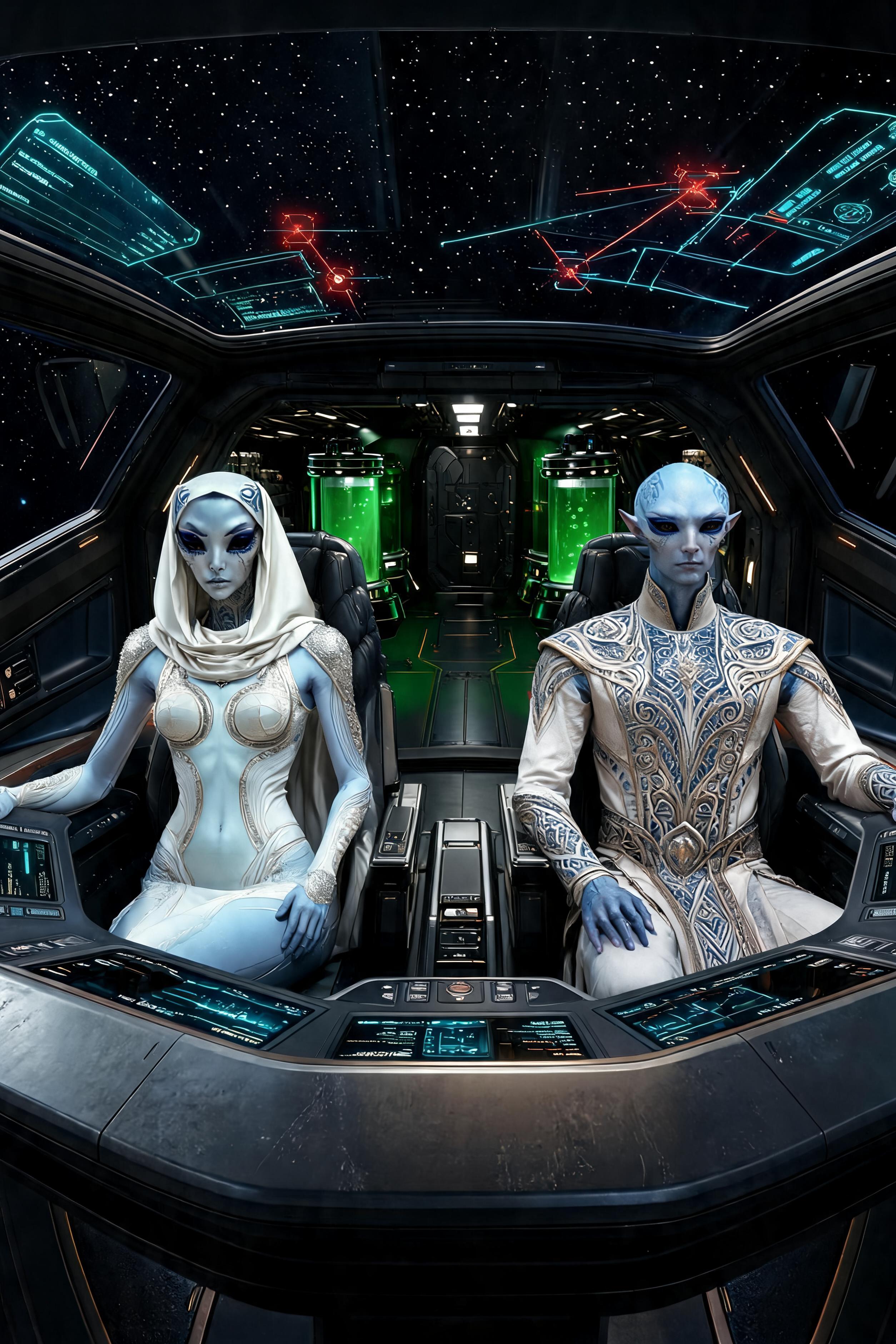 AI generated: Seedream 5 prompt: Ultra-detailed cinematic sci-fi cockpit interior i... (Seedream 5 - Concept Art)