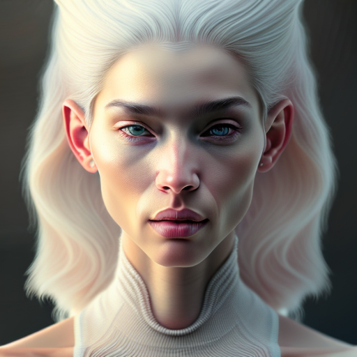 صورة مولدة بالذكاء الاصطناعي: Openjourney prompt: hyperrealistic portrait of gorgeous white hair fem... (نموذج Openjourney - صور شخصية)