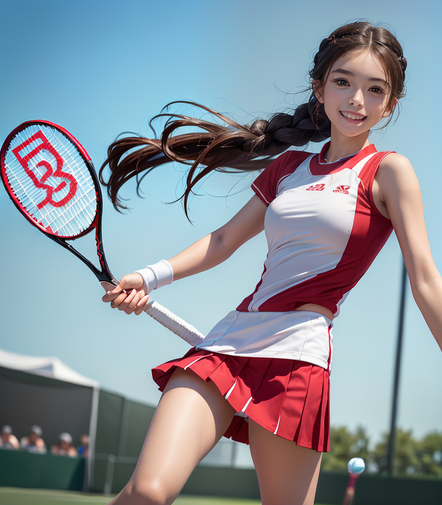 صورة مولدة بالذكاء الاصطناعي: On the Tennis Court (نموذج Stable Diffusion - تصوير فوتوغرافي)