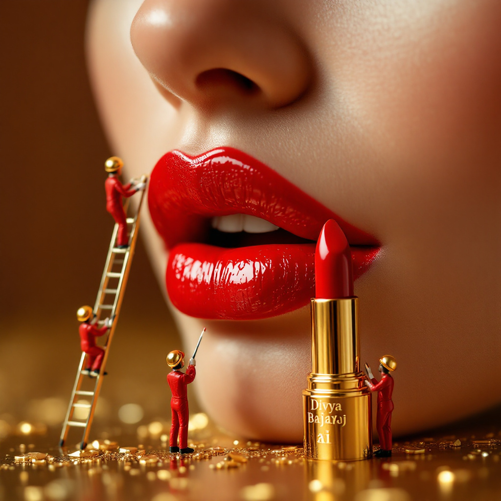 AI generated: FLUX prompt: A hyper-realistic side shot of a model’s glossy re... (FLUX - Concept Art)