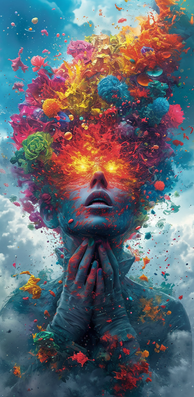 Midjourney prompt: a surreal picture with a woman's head in it, in th... - Midjourney