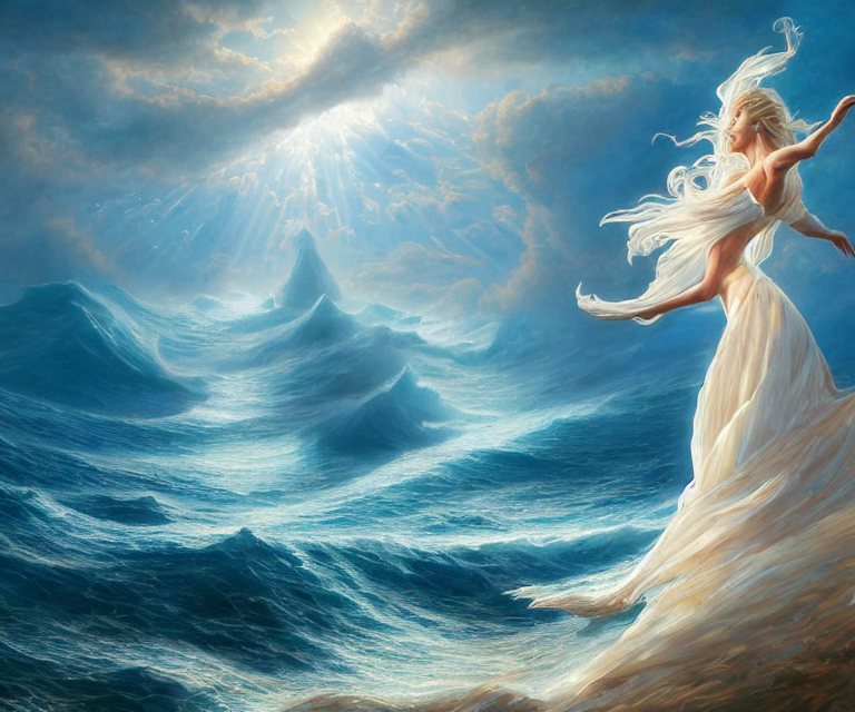 Stable Diffusion prompt: beautiful woman in white dress w...
