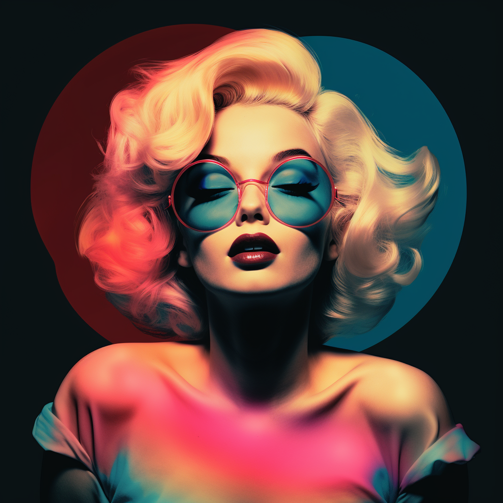 AI generated: Midjourney prompt: Marilyn Monroe, T-Shirt, lofi colors, lofi vibes, (Midjourney - Portraits)
