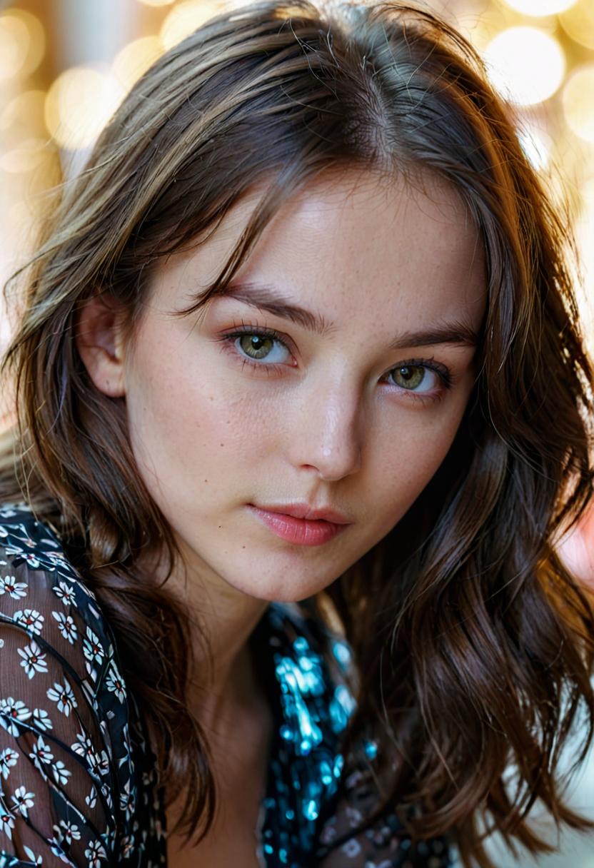 صورة مولدة بالذكاء الاصطناعي: Stable Diffusion prompt: cinematic photo extreme close-up of a young woman ... (نموذج Stable Diffusion - تصوير فوتوغرافي)
