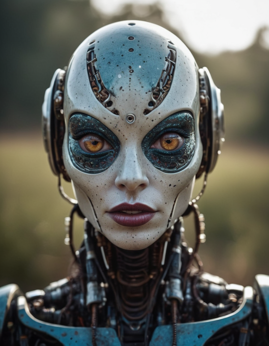 AI generated: Stable Diffusion prompt: A RAW photograph, of an evil robotic alien. [fine ... (Stable Diffusion - Concept Art)
