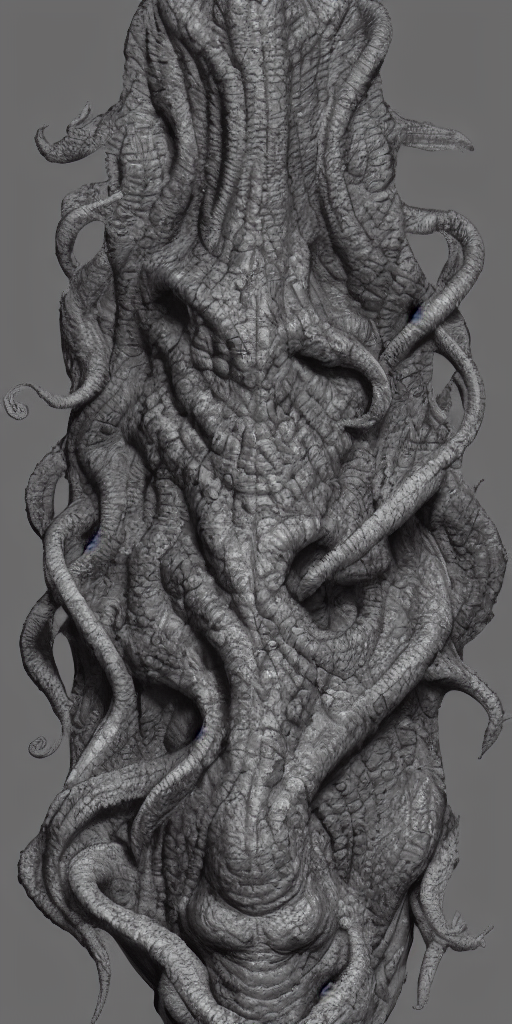 Stable Diffusion prompt: heightmap of a cthulhu, cinemati...