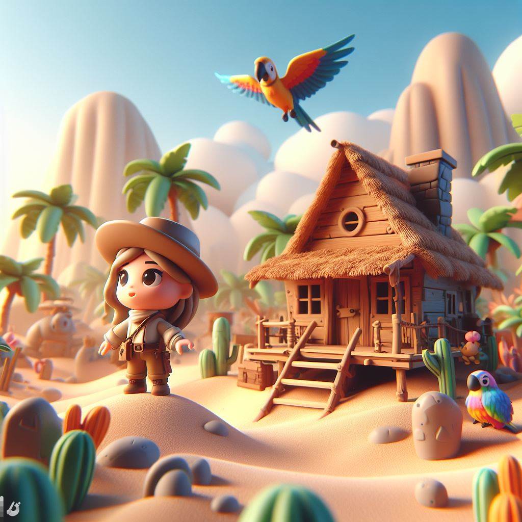 DALL·E prompt: toyified 3d render, landscape scenery, wide angle,... - DALL·E