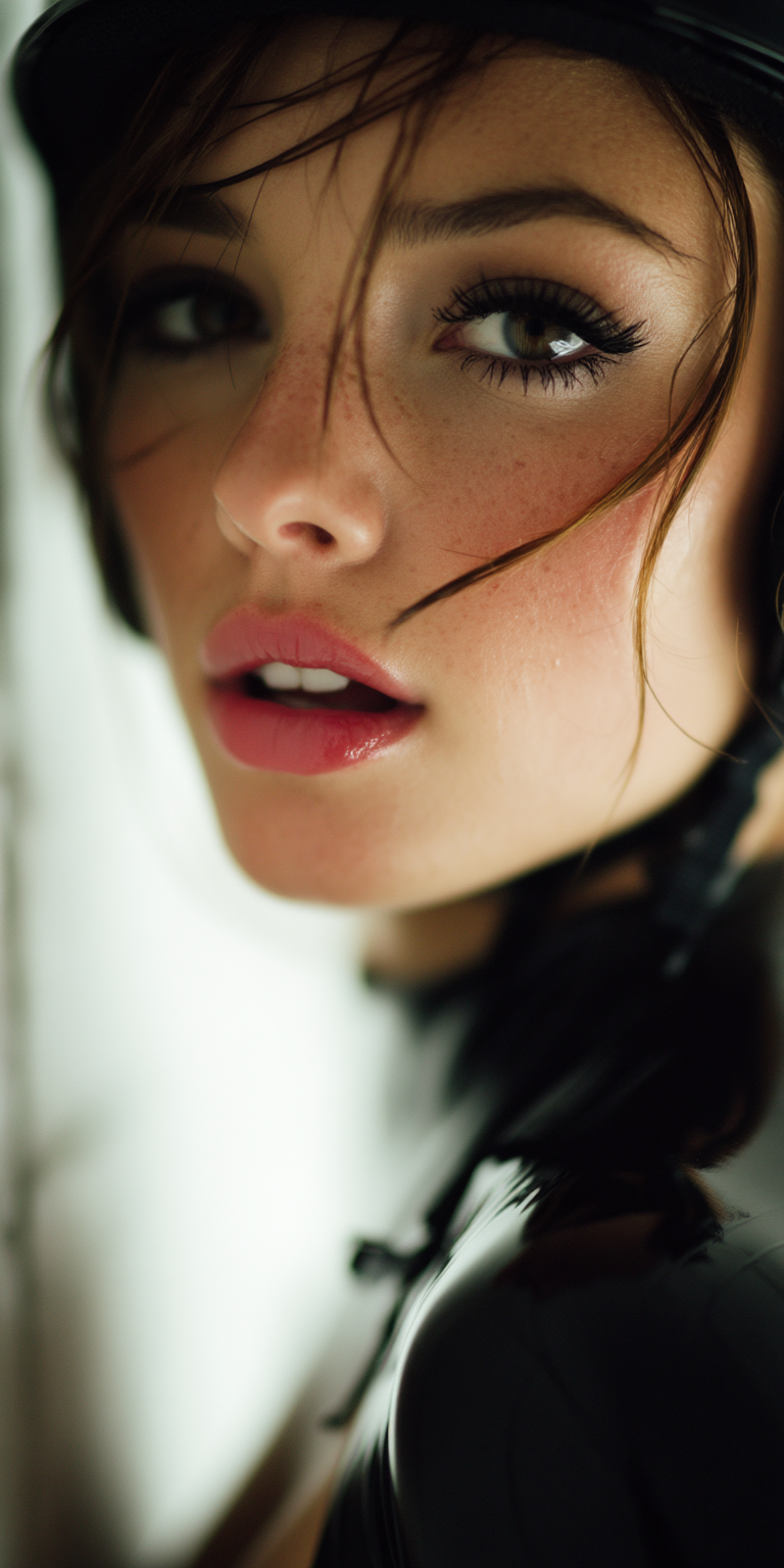 AI generated: Midjourney prompt: Close-up shot of a woman wearing a black latex out... (Midjourney - Fashion)