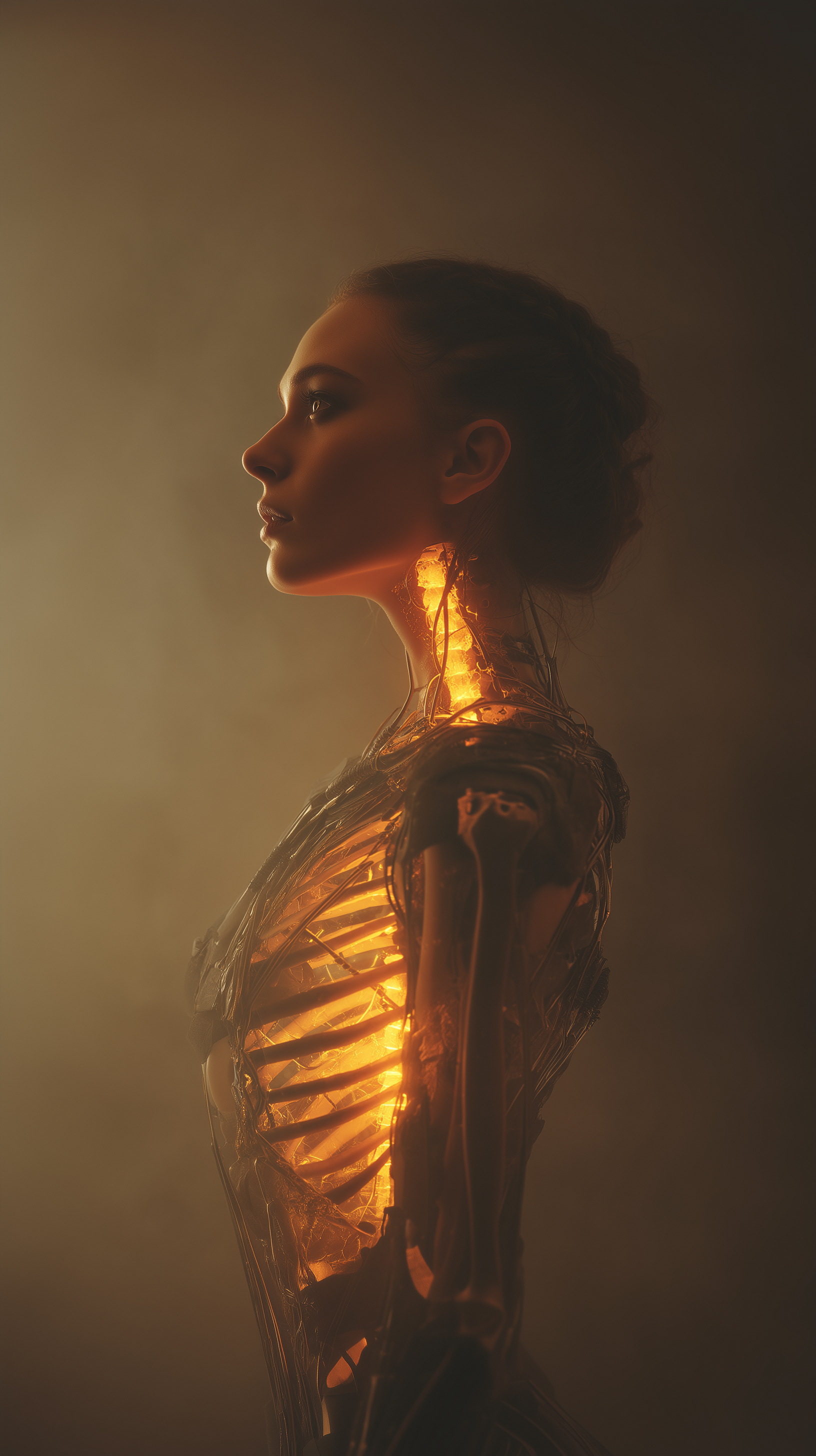 AI generated: Midjourney prompt: futuristic surrealism, front portrait of a woman, ... (Midjourney - Portraits)