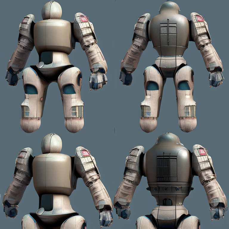 Stable Diffusion prompt: giant robot::1 style of photorea...