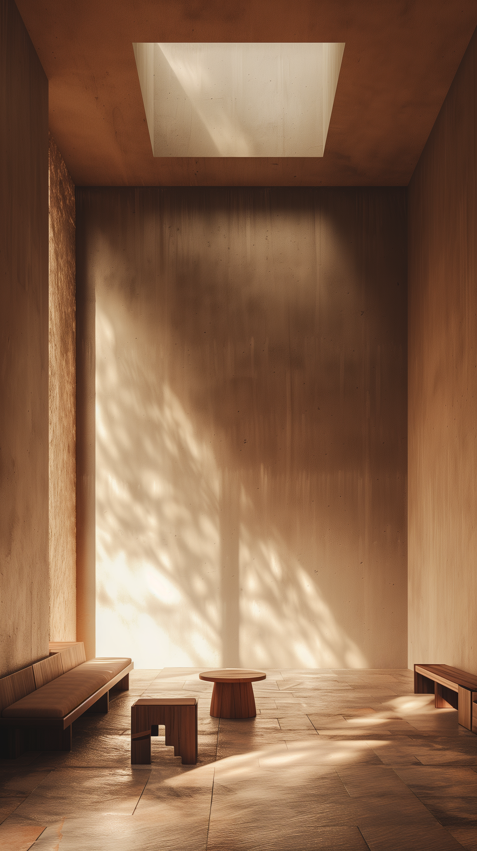 minimalist interior natural light wood linen
