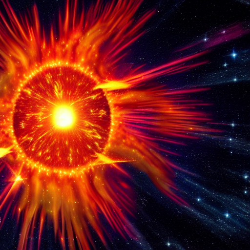 Stable Diffusion prompt: a huge exploding star turning in...