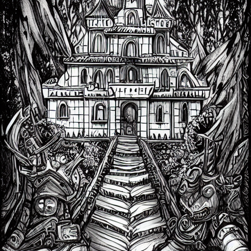 Stable Diffusion prompt: fantasy castle with beautiful fl...