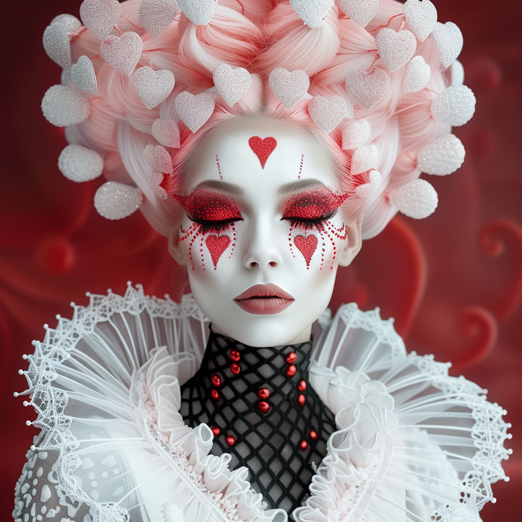 Midjourney prompt: https://s.mj.run/0WSFxbSZP5s a woman with make up ... - Midjourney