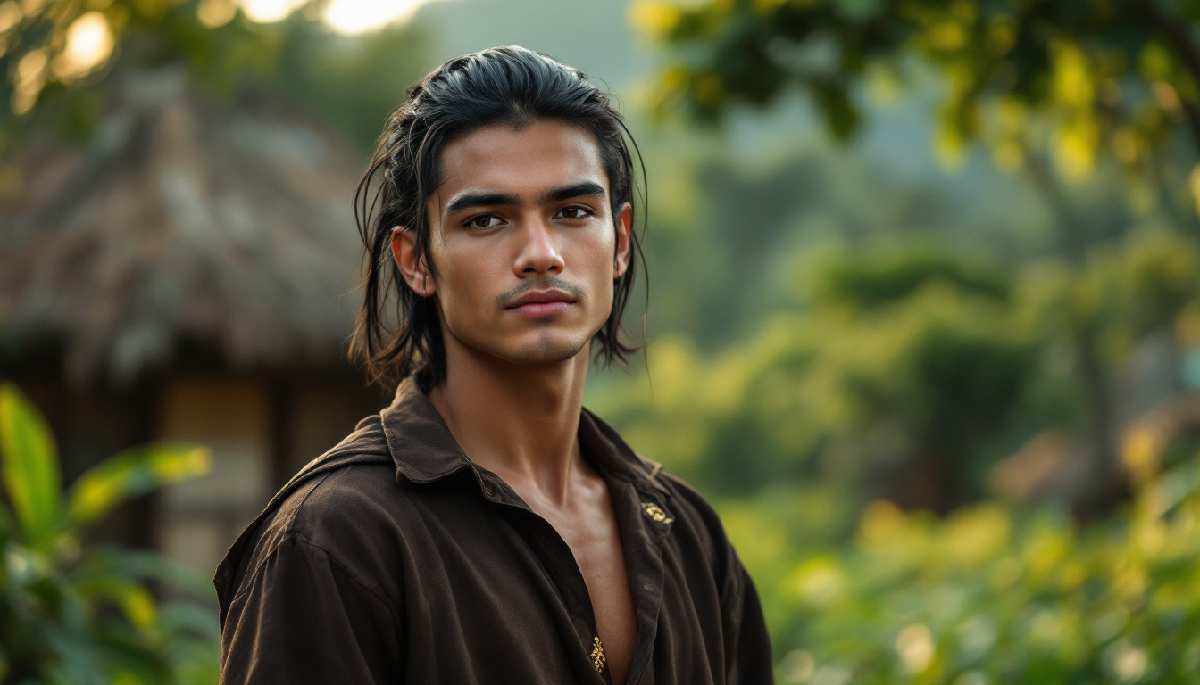 FLUX prompt: A handsome young man from Javanese tribe wit...