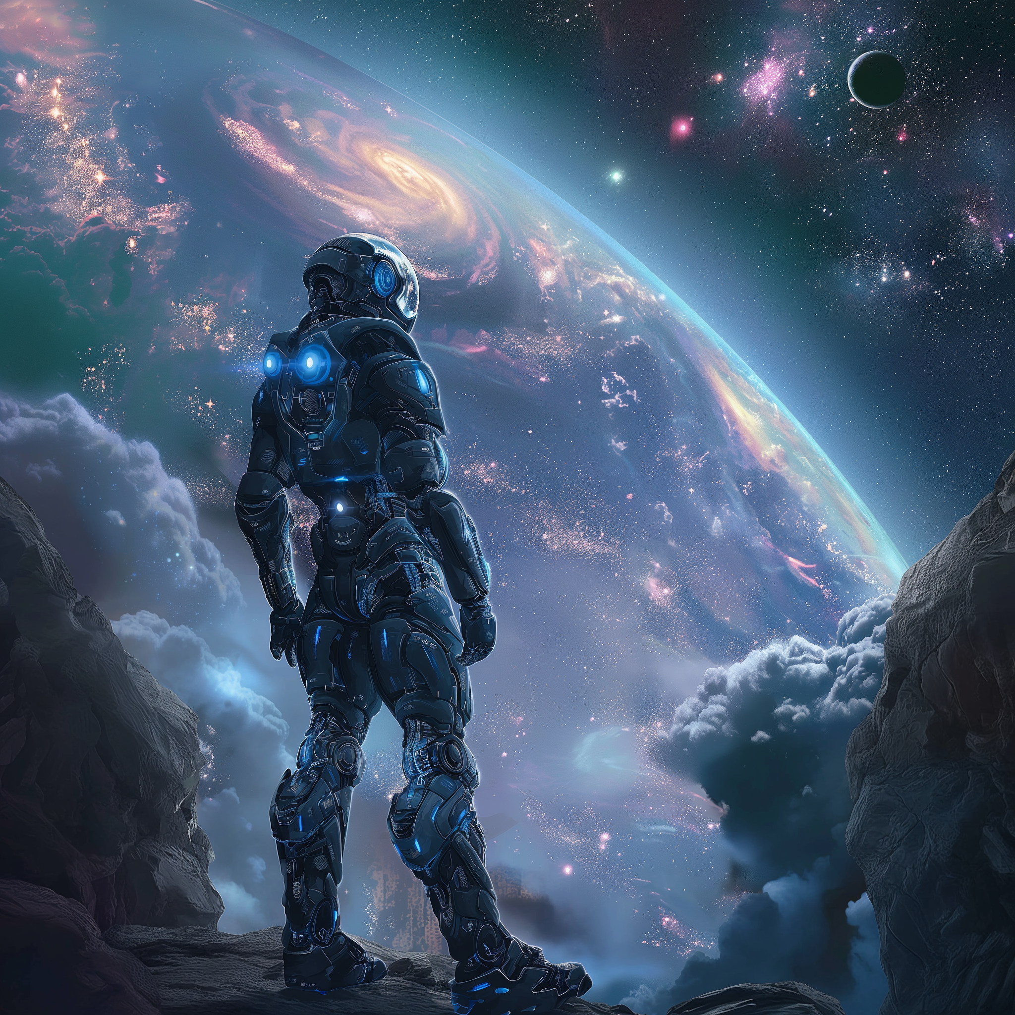 AI generated: Midjourney prompt: Cool Robot space epic scene wallpaper --v 6.0 (Midjourney - Concept Art)