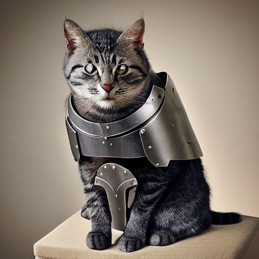Stable Diffusion prompt: cat wearing armor