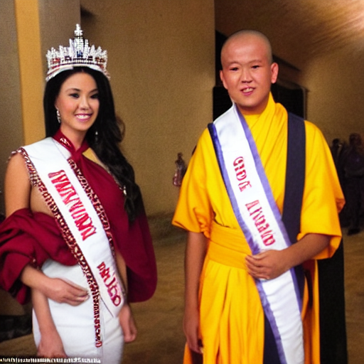 Stable Diffusion prompt: Imagine a beauty queen dressed p...