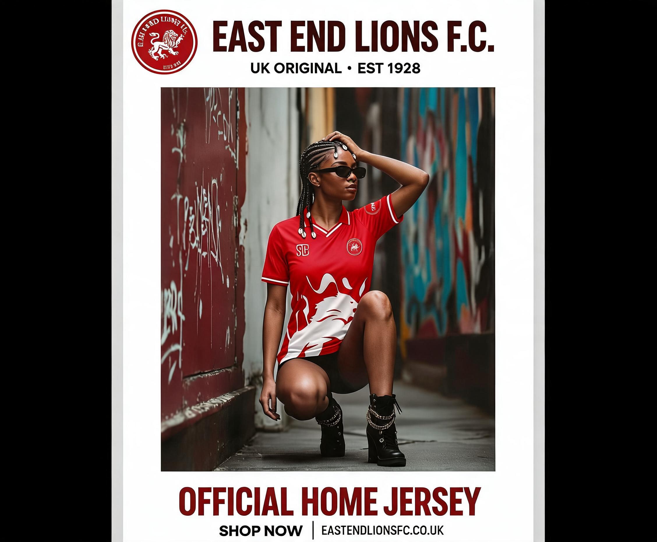 AI generated: Seedream 5 prompt: 00% Original from the UK . East End Lions Jersey ... (Seedream 5 - Concept Art)