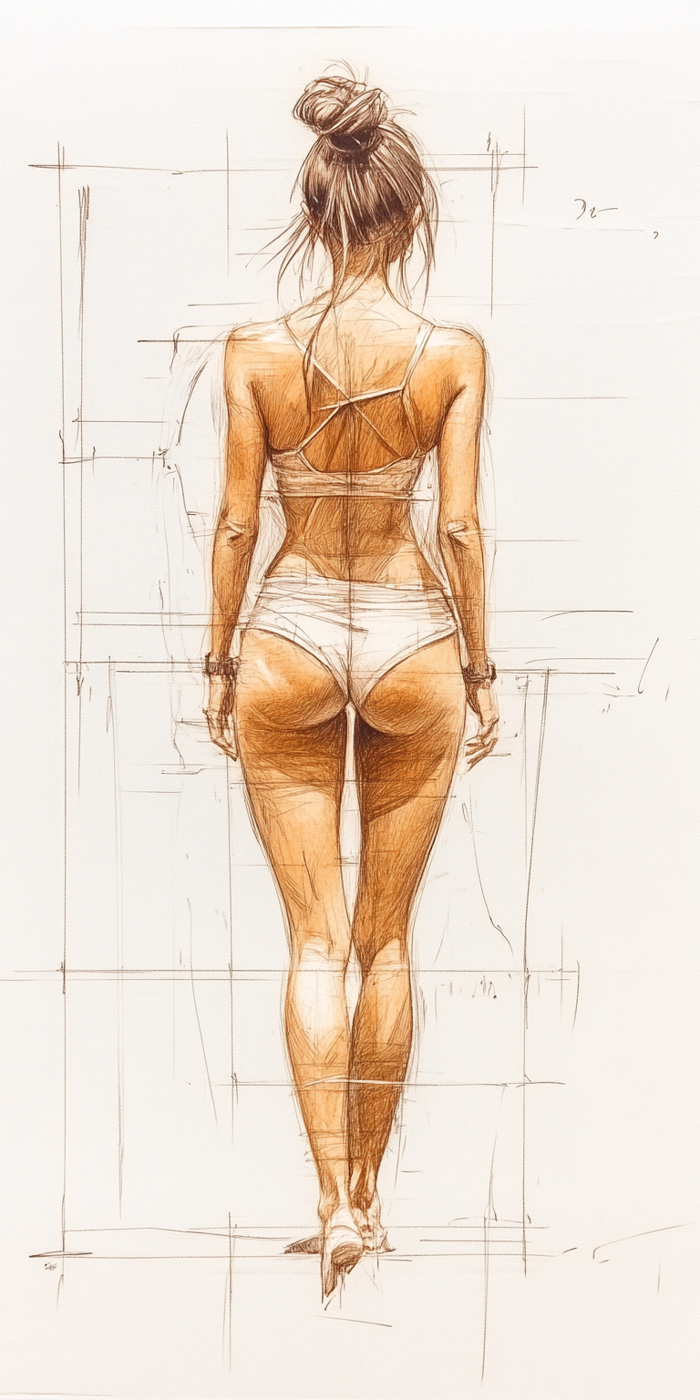 AI generated: Midjourney prompt: Rough charcoal sketch on old paper, beautiful fema... (Midjourney - Portraits)