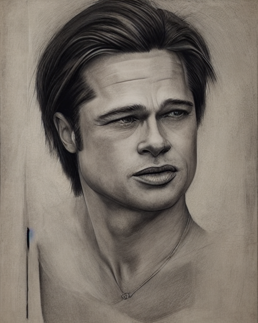 Stable Diffusion prompt: portrait of a mix of Brad Pitt a...