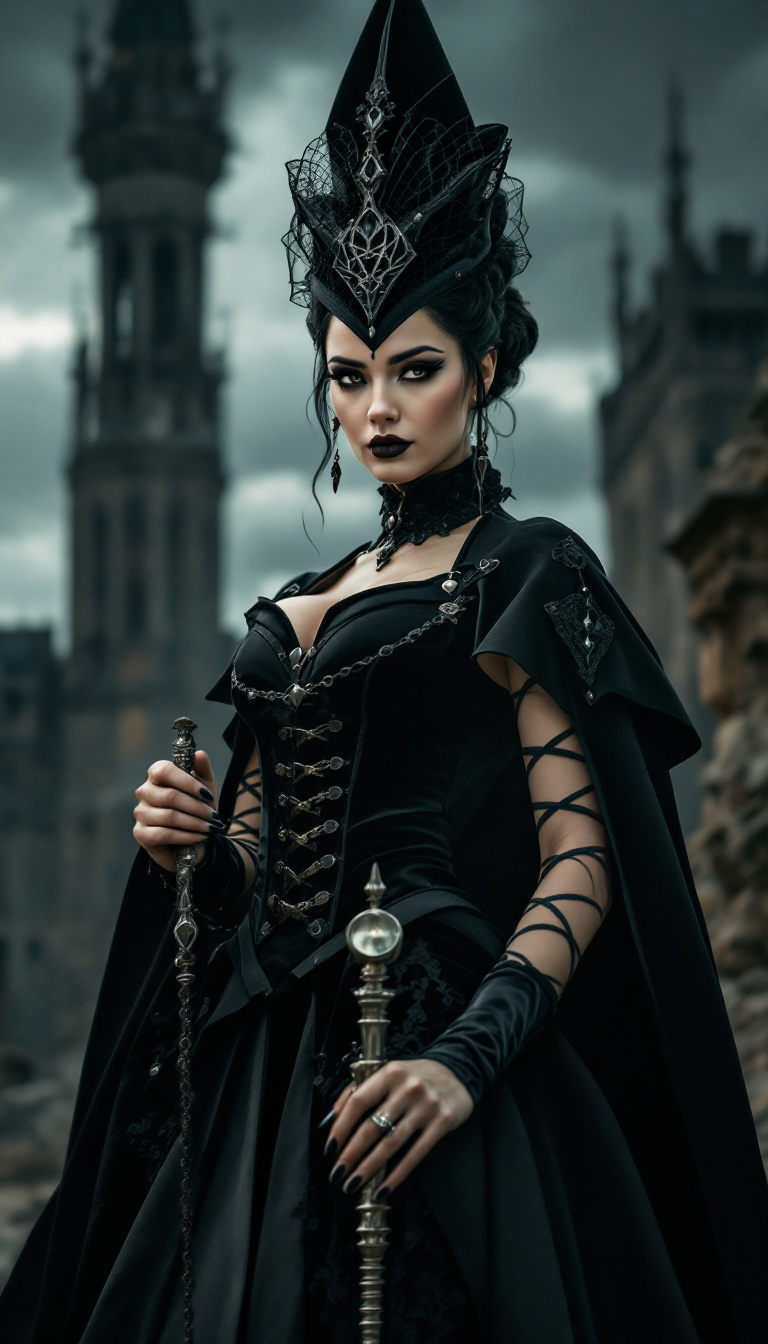 FLUX prompt: A dramatic portrait of a powerful woman, her gaze ... - FLUX