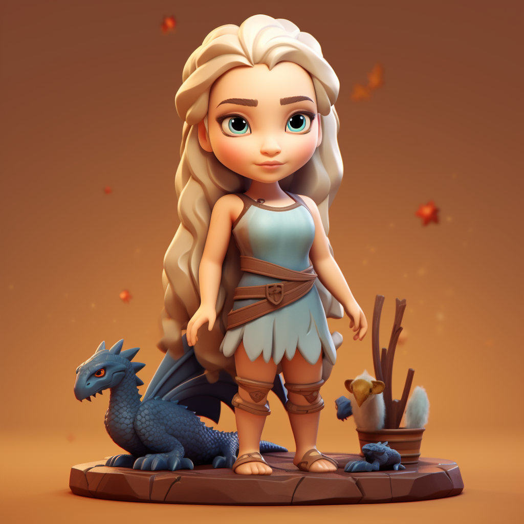 Midjourney prompt: daenerys targaryen, isometric, full body, blender ... - Midjourney