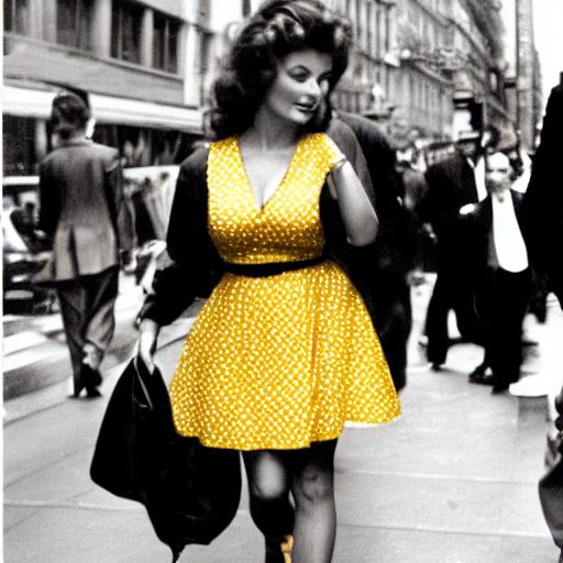 Stable Diffusion prompt: a young sophia loren in a yellow...
