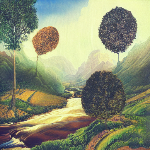 Stable Diffusion prompt: landscape with cds and vynils di...