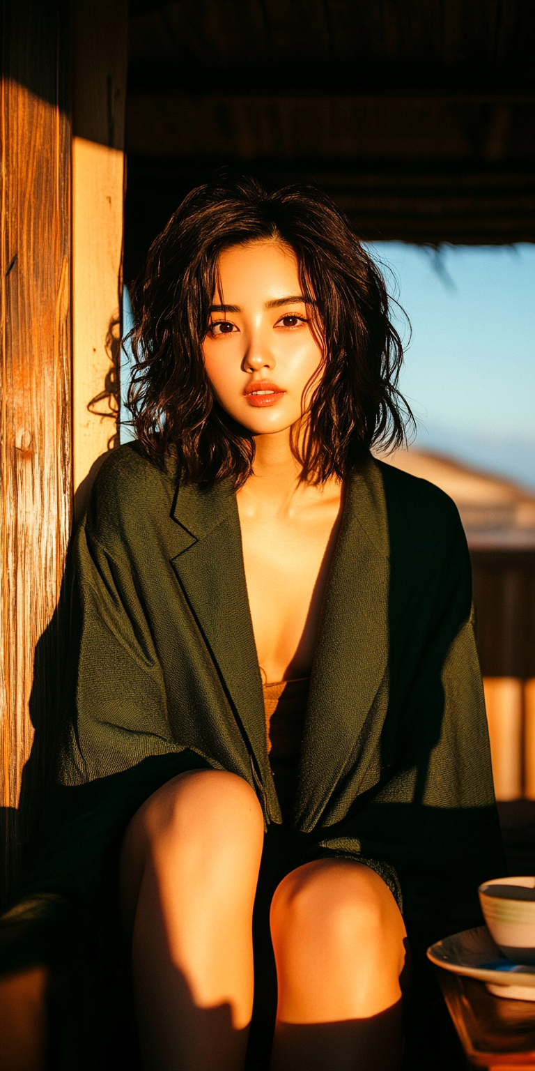 Midjourney prompt: Japanese girl, 18-21 years old, brown hair, high-q... - Midjourney
