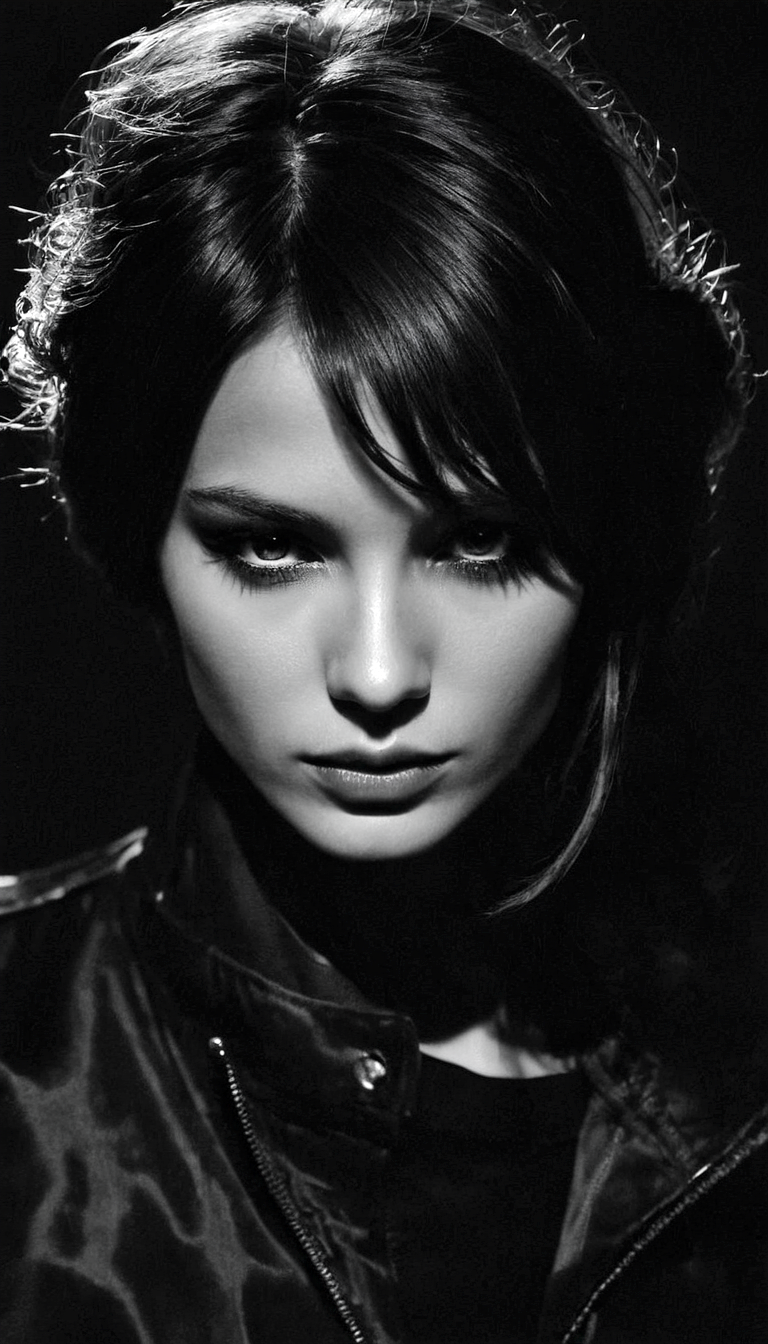 Stable Diffusion prompt: black and white photography, fas...