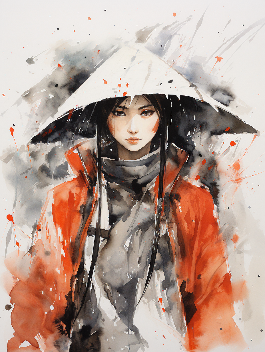 Midjourney prompt: in style of Wu Guanzhong, character chart,a Chines... - Midjourney