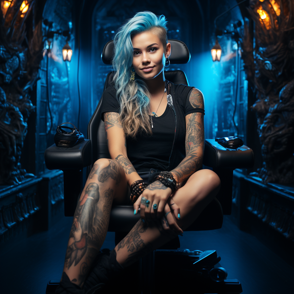 AI generated: Midjourney prompt: cute skiny smiling woman, sitting on the throne, f... (Midjourney - Portraits)