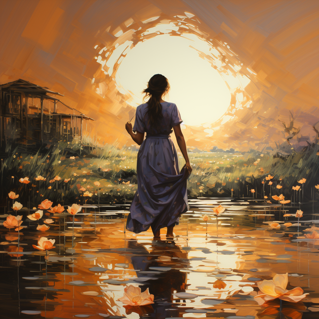AI generated: Midjourney prompt: a stunning watercolor painting on canvas of a beau... (Midjourney - Portraits)