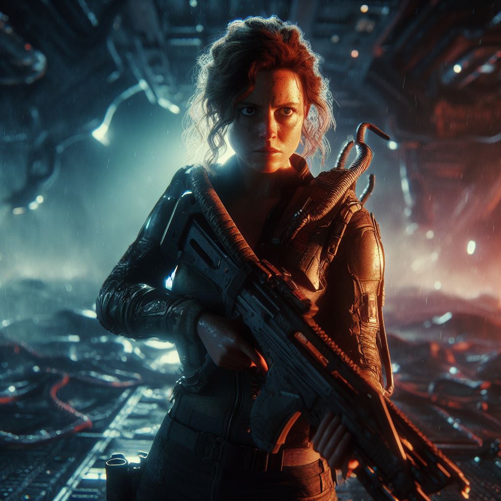 AI generated: DALL·E prompt: epic cinematic 8k wallpaper of Ellen Ripley, octa... (DALL·E - 3D Art & CGI)