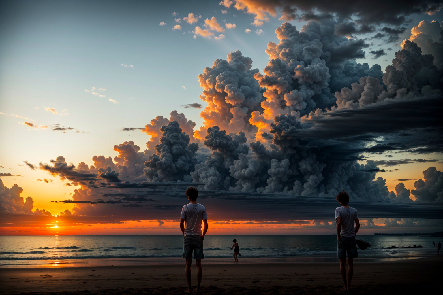 AI generated: UnstableInkDream prompt: Silhouette Sunset: Head to the beach in the late a... (UnstableInkDream - Concept Art)