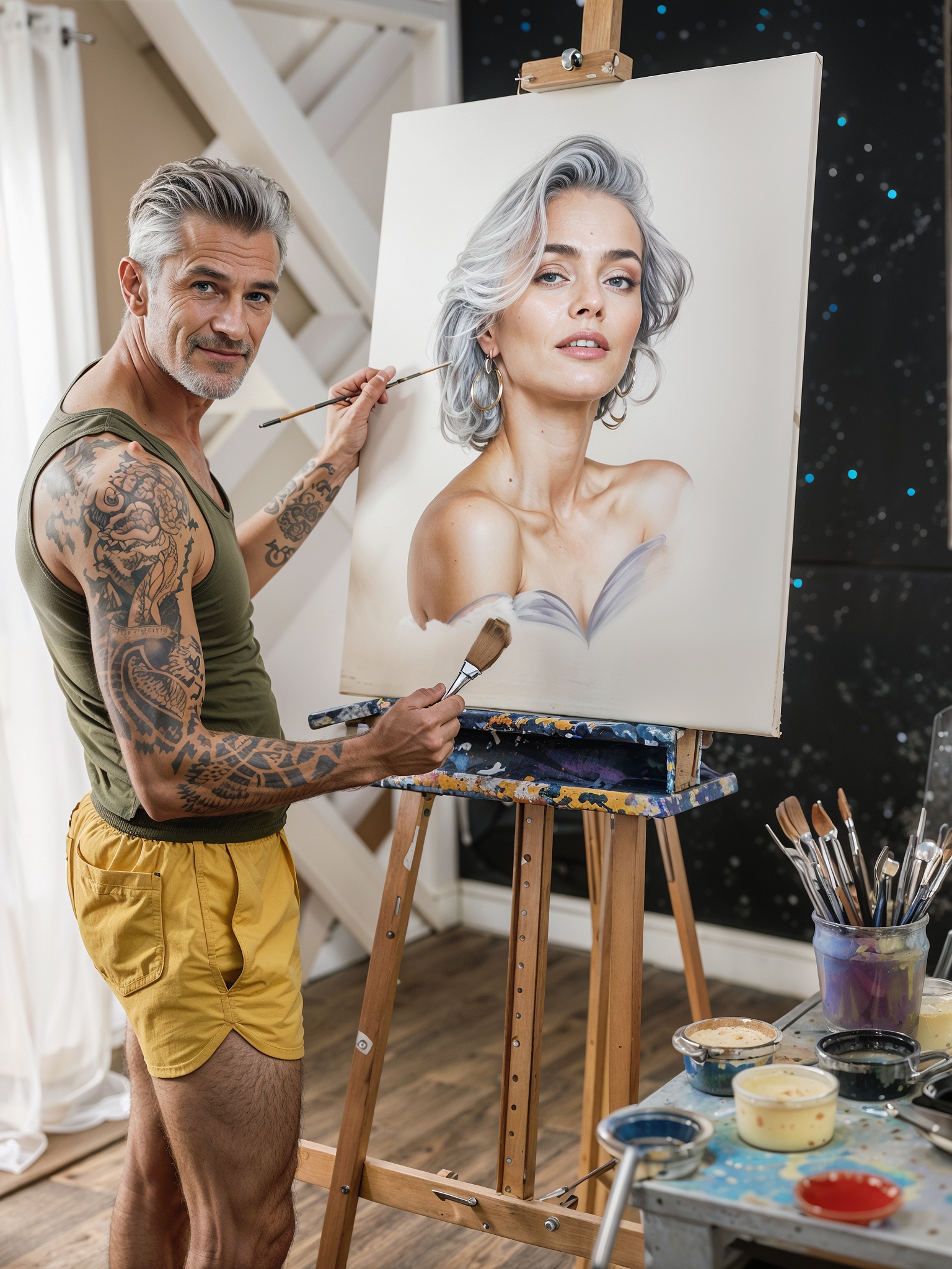 صورة مولدة بالذكاء الاصطناعي: Live Painting (نموذج SD XL - تصوير فوتوغرافي)