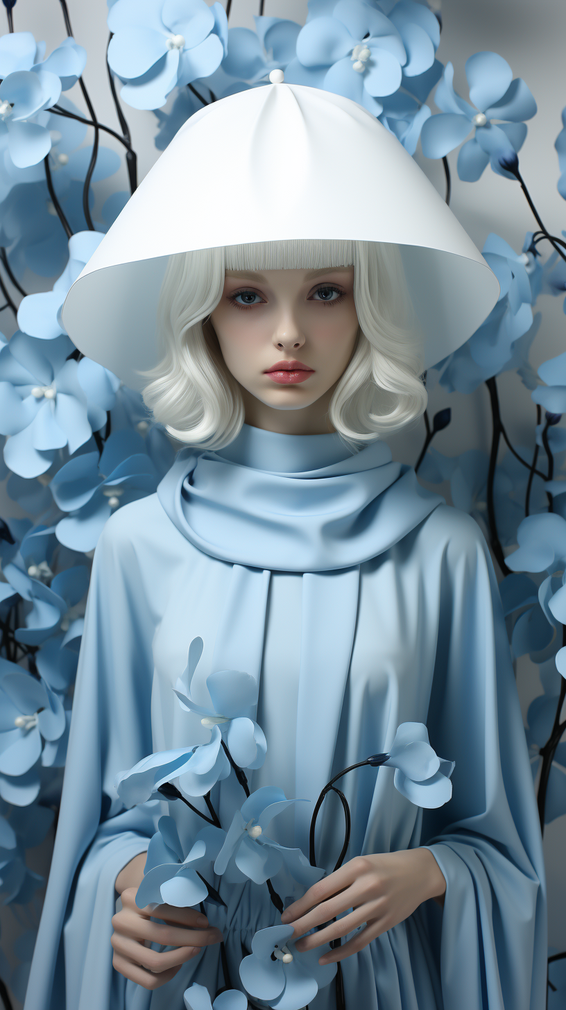 AI generated: Midjourney prompt: A mysterious spy with subtle blue camouflage on he... (Midjourney - Photography)