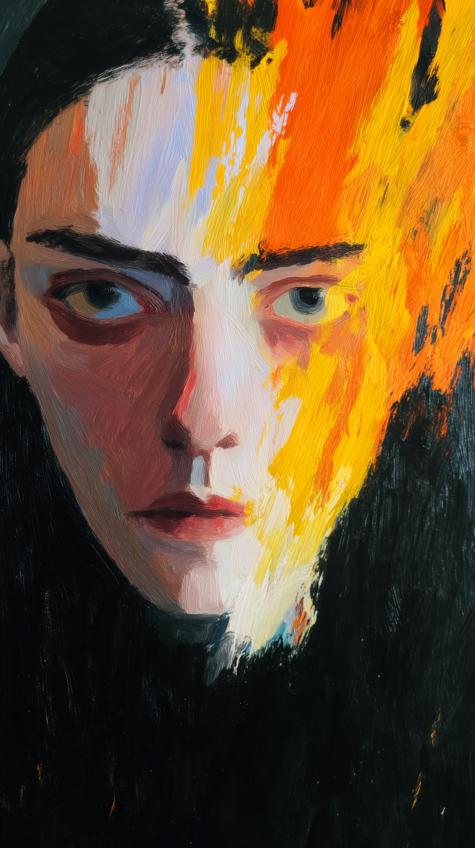 Midjourney prompt: artistic, oil painting, portrait of girl, serious ... - Midjourney