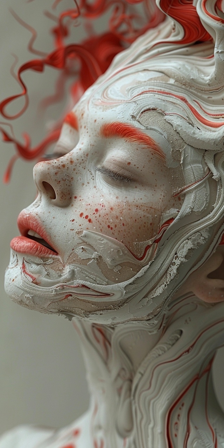 AI generated: Midjourney prompt: a woman made out of plaster, in the style of Salva... (Midjourney - Portraits)