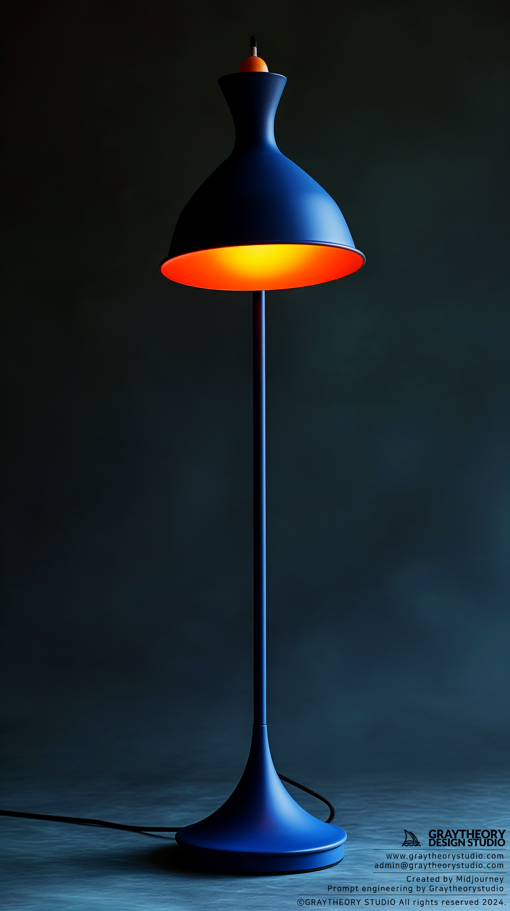 صورة مولدة بالذكاء الاصطناعي: Midjourney prompt: AJ Floor Lamp, grey studio setting, Nikon Z7 II, 8... (نموذج Midjourney - تصوير فوتوغرافي)