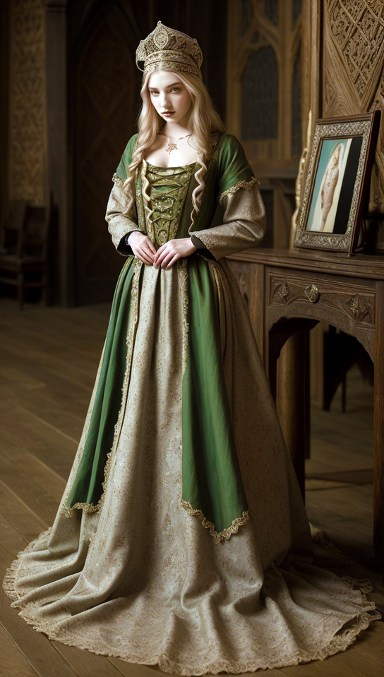 AI generated: Stable Diffusion prompt: Immerse the viewer in the medieval elegance of the... (Stable Diffusion - Fashion)