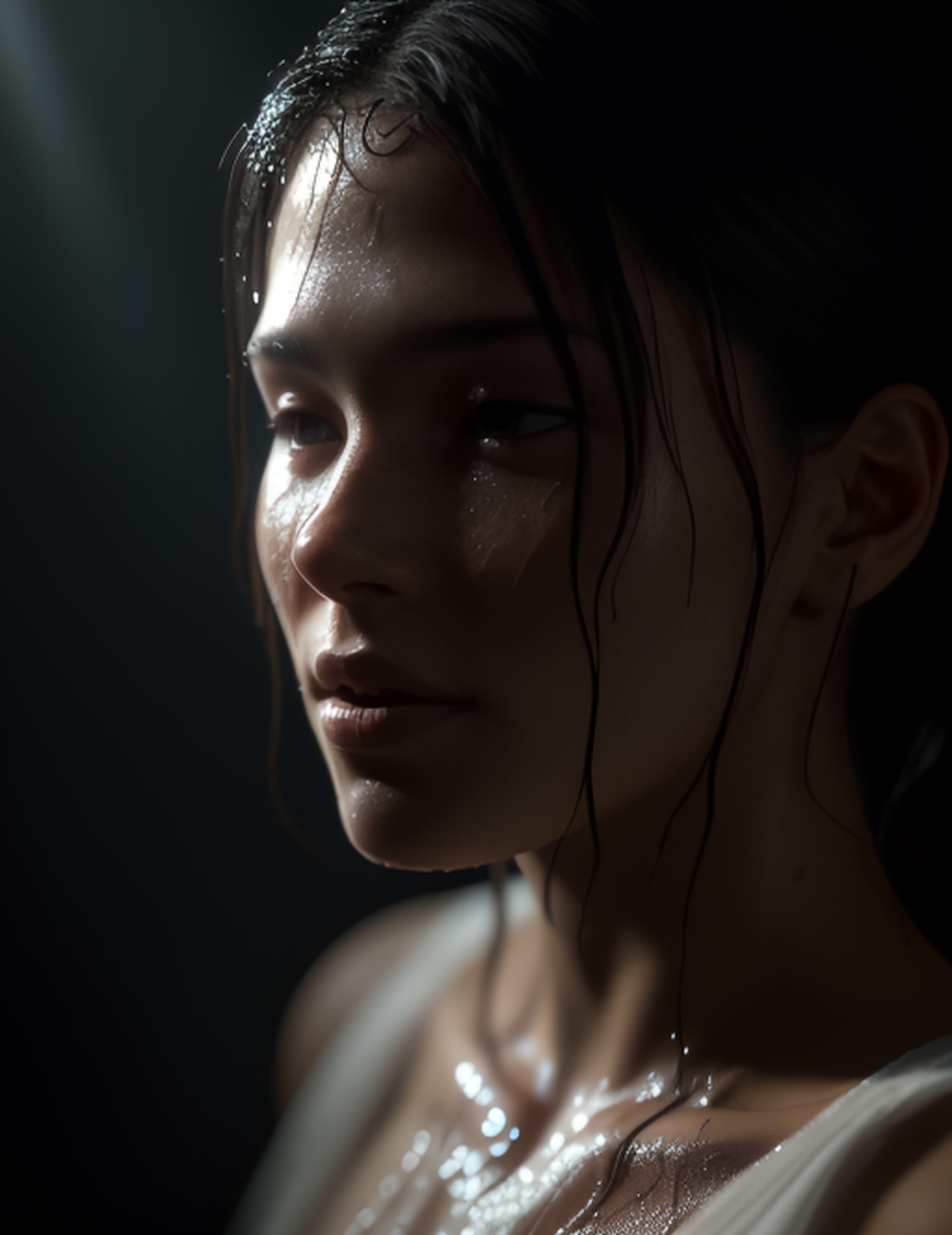 صورة مولدة بالذكاء الاصطناعي: Stable Diffusion prompt: ultra realistic dark and moody photograph of a sad... (نموذج Stable Diffusion - صور شخصية)