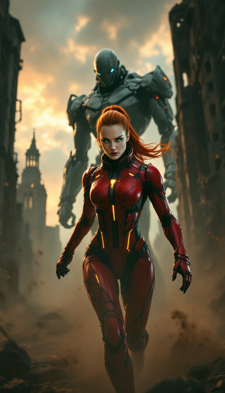 AI generated: FLUX prompt: Anya Petrova from Project Chimera, radiates a fier... (FLUX - Concept Art)
