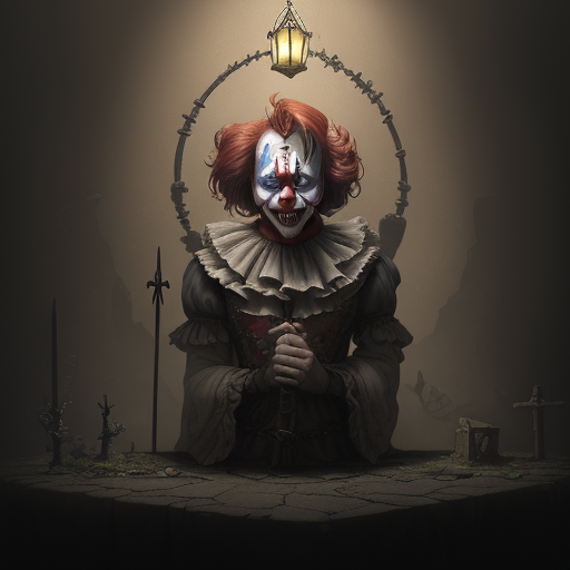 DreamShaper prompt: the show is finished clown is dead fa...