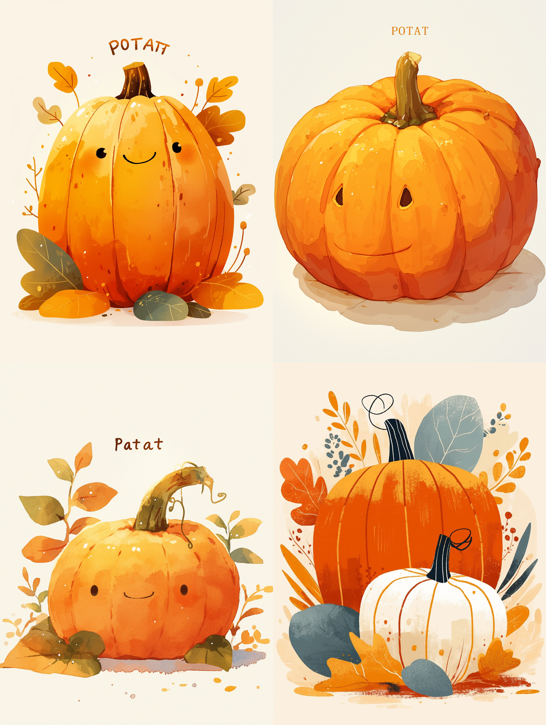 AI generated: Midjourney prompt: a simple abstract cute pumpkin on its side with te... (Midjourney - Logo Icon Design)