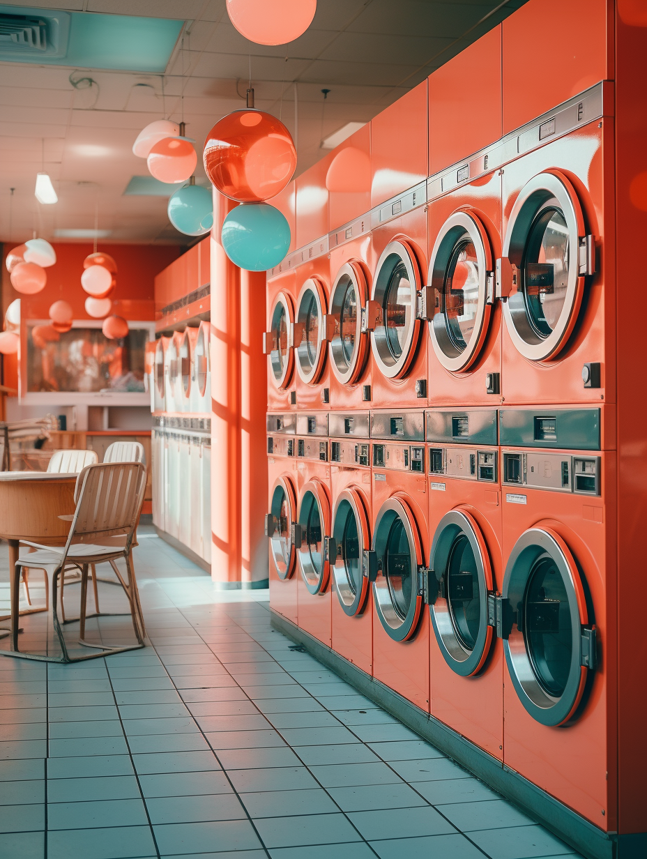 AI generated: Midjourney prompt: Kodak disposable photography of laundryshop filled... (Midjourney - Photography)