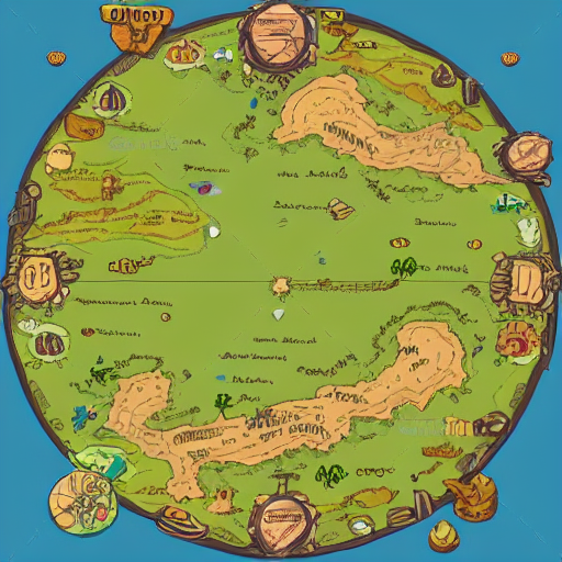 Stable Diffusion prompt: game map overworld concept art,