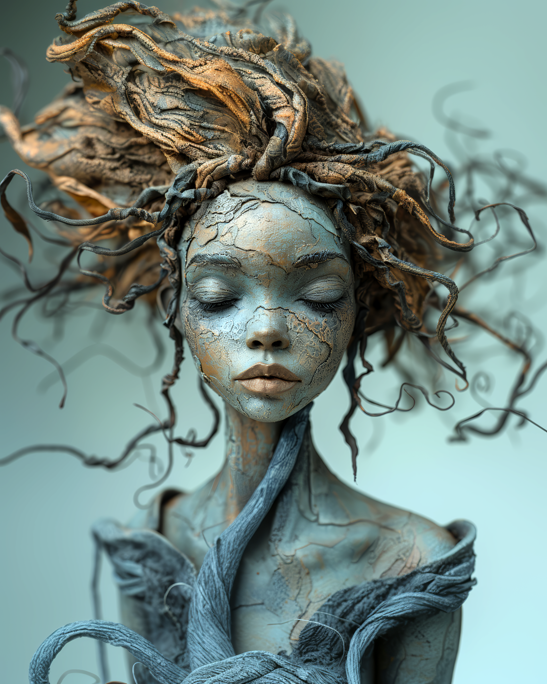 AI generated: Light indigo (Midjourney - Portraits)