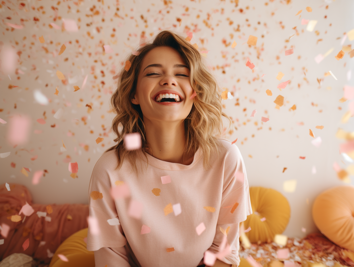 Midjourney prompt: photography of beautiful birthday girl with smile,... - Midjourney